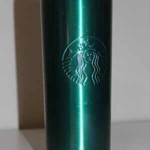 Starbucks Green EMBOSSED Stainless Steel Metal Tumbler 19oz Clear Lid 2024